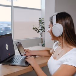 JLab Lux ANC Headset Wireless Head-band Music Bluetooth White - Additional view 6