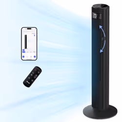 LEVOIT Smart Silent Tower Fan 42Inch, 7.9m/s Powerful Electric Cooling Fan for Bedroom, Quiet Mark 25dB with DC Motor, 90 Osc ...