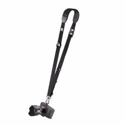 BLACKRAPID Cross Shot Black Camera Sling for left-handed and right-handed photographers.