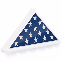 Americanflat Large Flag Display Case for Burial Flag in White - Fits a Folded 5x9.5 Flag - Military Flag Display Case - Trian ...