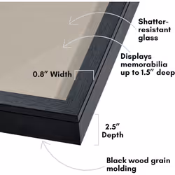 Americanflat Front Opening Shadow Box Frame 8x10 with Door in Black Engineered Wood - Shadow Box Display Case with Shatter Resistant Glass and Hanging