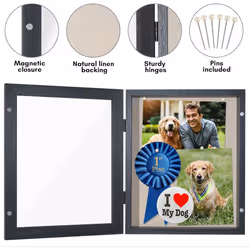 Americanflat Front Opening Shadow Box Frame 8x10 with Door in Black Engineered Wood - Shadow Box Display Case with Shatter Resistant Glass and Hanging