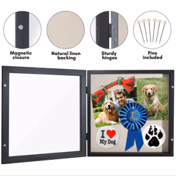 Americanflat Front Opening 11x11 Square Shadow Box Frame with Door in Black Engineered Wood - Shadow Box Display Case with Shatter Resistant Glass and