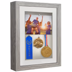 Americanflat 8x10 Shadow Box Frame with Shatter-Resistant Glass - Use as 6x8 Frame with Mat or 8x10 Frame Without Mat - Silho ...