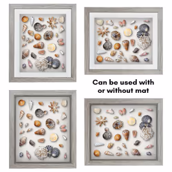 Americanflat 10x12 Shadow Box Frame with Shatter-Resistant Glass - Use as 8x10 Frame with Mat or 10x12 Frame Without Mat - Silhouette Collection - Dri