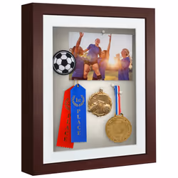 Americanflat 10x12 Shadow Box Frame with Shatter-Resistant Glass - Use as 8x10 Frame with Mat or 10x12 Frame Without Mat - Si ...