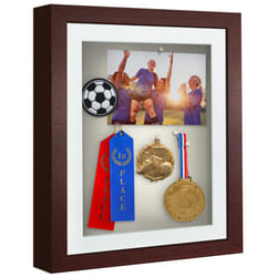 Americanflat 10x12 Shadow Box Frame with Shatter-Resistant Glass - Use as 8x10 Frame with Mat or 10x12 Frame Without Mat - Silhouette Collection - Mah
