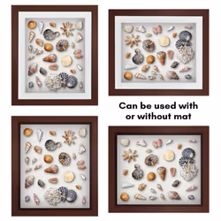Americanflat 10x12 Shadow Box Frame with Shatter-Resistant Glass - Use as 8x10 Frame with Mat or 10x12 Frame Without Mat - Silhouette Collection - Mah