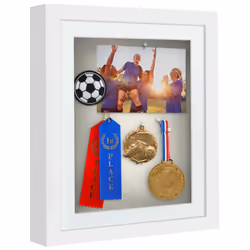 Americanflat 10x12 Shadow Box Frame with Shatter-Resistant Glass - Use as 8x10 Frame with Mat or 10x12 Frame Without Mat - Si ...