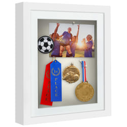 Americanflat 10x12 Shadow Box Frame with Shatter-Resistant Glass - Use as 8x10 Frame with Mat or 10x12 Frame Without Mat - Silhouette Collection - Whi