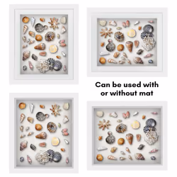 Americanflat 10x12 Shadow Box Frame with Shatter-Resistant Glass - Use as 8x10 Frame with Mat or 10x12 Frame Without Mat - Silhouette Collection - Whi