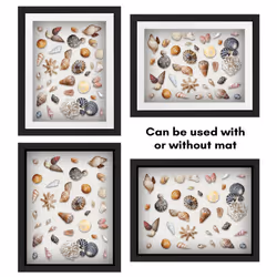 Americanflat 11x14 Shadow Box Frame with Shatter-Resistant Glass - Use as 9x12 Frame with Mat or 11x14 Frame Without Mat - Silhouette Collection - Bla