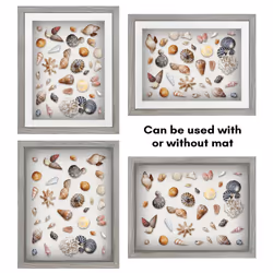 Americanflat 11x14 Shadow Box Frame with Shatter-Resistant Glass - Use as 9x12 Frame with Mat or 11x14 Frame Without Mat - Silhouette Collection - Dri