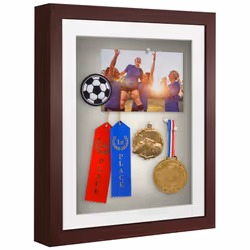 Americanflat 11x14 Shadow Box Frame with Shatter-Resistant Glass - Use as 9x12 Frame with Mat or 11x14 Frame Without Mat - Si ...