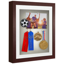 Americanflat 11x14 Shadow Box Frame with Shatter-Resistant Glass - Use as 9x12 Frame with Mat or 11x14 Frame Without Mat - Silhouette Collection - Mah