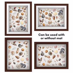 Americanflat 11x14 Shadow Box Frame with Shatter-Resistant Glass - Use as 9x12 Frame with Mat or 11x14 Frame Without Mat - Silhouette Collection - Mah