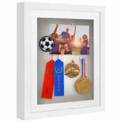 Americanflat 11x14 Shadow Box Frame with Shatter-Resistant Glass - Use as 9x12 Frame with Mat or 11x14 Frame Without Mat - Si ...
