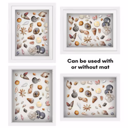 Americanflat 11x14 Shadow Box Frame with Shatter-Resistant Glass - Use as 9x12 Frame with Mat or 11x14 Frame Without Mat - Silhouette Collection - Whi