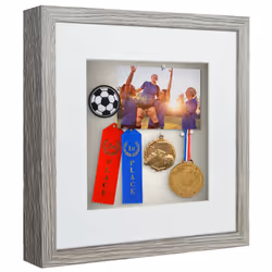 Americanflat 12x12 Shadow Box Frame with Shatter-Resistant Glass - Use as 10x10 Frame with Mat or 12x12 Frame Without Mat - S ...