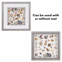 Americanflat 12x12 Shadow Box Frame with Shatter-Resistant Glass - Use as 10x10 Frame with Mat or 12x12 Frame Without Mat - Silhouette Collection - Dr