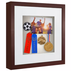 Americanflat 12x12 Shadow Box Frame with Shatter-Resistant Glass - Use as 10x10 Frame with Mat or 12x12 Frame Without Mat - S ...