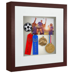 Americanflat 12x12 Shadow Box Frame with Shatter-Resistant Glass - Use as 10x10 Frame with Mat or 12x12 Frame Without Mat - Silhouette Collection - Ma