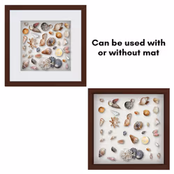 Americanflat 12x12 Shadow Box Frame with Shatter-Resistant Glass - Use as 10x10 Frame with Mat or 12x12 Frame Without Mat - Silhouette Collection - Ma