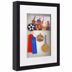 Americanflat 12x16 Shadow Box Frame with Polished Plexiglass - Use as 8x12 Frame with Mat or 12x16 Frame Without Mat - Silhou ...