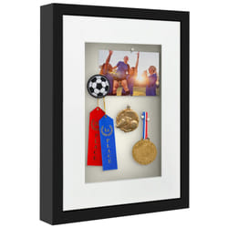 Americanflat 12x16 Shadow Box Frame with Polished Plexiglass - Use as 8x12 Frame with Mat or 12x16 Frame Without Mat - Silhouette Collection - Black w
