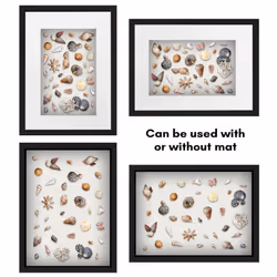 Americanflat 12x16 Shadow Box Frame with Polished Plexiglass - Use as 8x12 Frame with Mat or 12x16 Frame Without Mat - Silhouette Collection - Black w