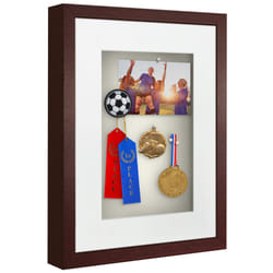 Americanflat 12x16 Shadow Box Frame with Polished Plexiglass - Use as 8x12 Frame with Mat or 12x16 Frame Without Mat - Silhouette Collection - Mahogan