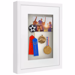 Americanflat 12x16 Shadow Box Frame with Polished Plexiglass - Use as 8x12 Frame with Mat or 12x16 Frame Without Mat - Silhou ...