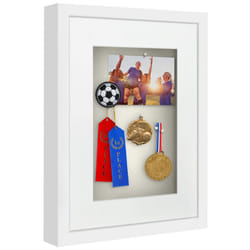 Americanflat 12x16 Shadow Box Frame with Polished Plexiglass - Use as 8x12 Frame with Mat or 12x16 Frame Without Mat - Silhouette Collection - White w