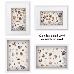 Americanflat 12x16 Shadow Box Frame with Polished Plexiglass - Use as 8x12 Frame with Mat or 12x16 Frame Without Mat - Silhouette Collection - White w
