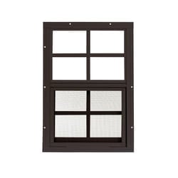 Shed Window 12"" W x 18"" H  Flush Mount Brown for Sheds  Playhouses