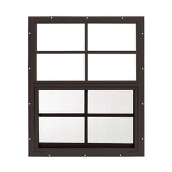Shed Window 18"" W x 23"" H  Flush Mount Brown for Sheds  Playhouses