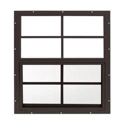 Shed Window 24 W x 27 H  Flush Mount for Sheds  Playhouses  and Chicken Coops 1 PK Brown