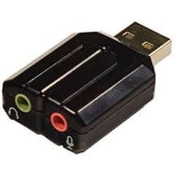 SYBA SD-CM-UAUD cable gender changer USB Stereo output jack/Mono microphone-input jack Black
