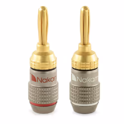 ) Nakamichi FanLock Excel Series 24k Gold Plated Banana Plug 10 - 18 AWG Gauge Size 4mm for Speakers Amplifier Hi-Fi Stereo A ...