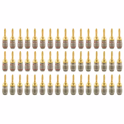 ) Nakamichi FanLock Excel Series 24k Gold Plated Banana Plug 10 - 18 AWG Gauge Size 4mm for Speakers Amplifier Hi-Fi Stereo A ...
