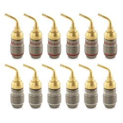 ) Nakamichi FanLock Excel Series 24k Gold Plated 2mm Pin Plug Banana 10 - 18 AWG Gauge 4mm for Spring Clip Speakers Hi-Fi Wire Cable - 12 Pcs (6-Pairs