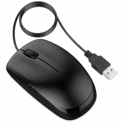 JETech 0776-MOUSE-WIRED-BK, Ambidextrous, Optical, USB Type-A, Black