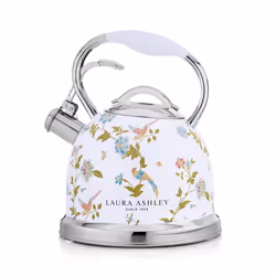 VQ Laura Ashley Elveden White 3L Stainless Steel Tea Kettle Stovetop W