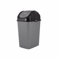 Superio Small 2.5 Gallon Plastic Trash Can with Swing Top Lid Compact Slim Waste Bin for Under Desk Office Bedroom Bathro ...