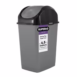 Superio Small Trash Can with Lid 4.5 Gallon Plastic Swing Top Garbage Can Slim Waste Bin for Under Sink/Cabinet Laundry Room ...