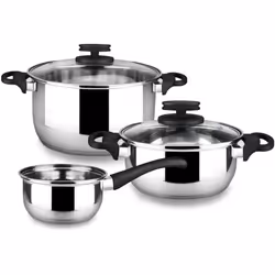 Cookware set MAGEFESA STYLE 5 Piece, include Stockpot, Dutch oven/Stew pot, Saucepan, Stainless Steel, compatible with all ty ...