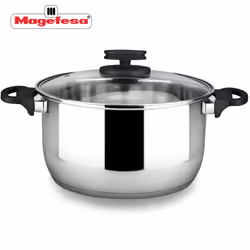 Cookware set MAGEFESA STYLE 5 Piece, include Stockpot, Dutch oven/Stew pot, Saucepan, Stainless Steel, compatible with all types of kitchens, INDUCTI
