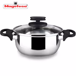 Cookware set MAGEFESA STYLE 5 Piece, include Stockpot, Dutch oven/Stew pot, Saucepan, Stainless Steel, compatible with all types of kitchens, INDUCTI