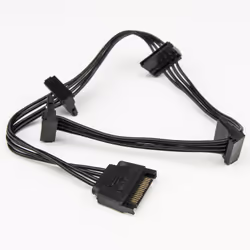 Rocstor Y10C224-B1, SATA I, SATA 15-pin, SATA 15-pin, Male/Male, Black, Straight