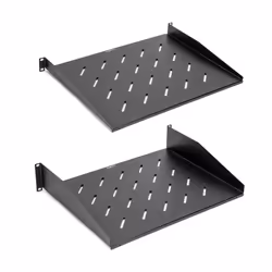 Rocstor Universal Vented Rack Mount Shelf, Rack shelf, Black, 1U, 482.6 mm, 459.9 mm, 43.9 mm